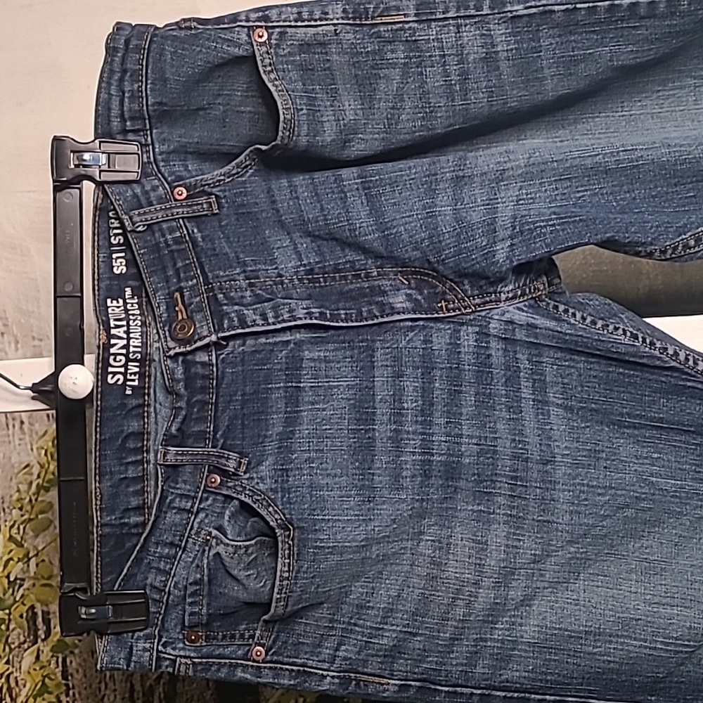 Classic Levi Signature S51 Straight Leg Mens denim blue Jeans 38 x 30